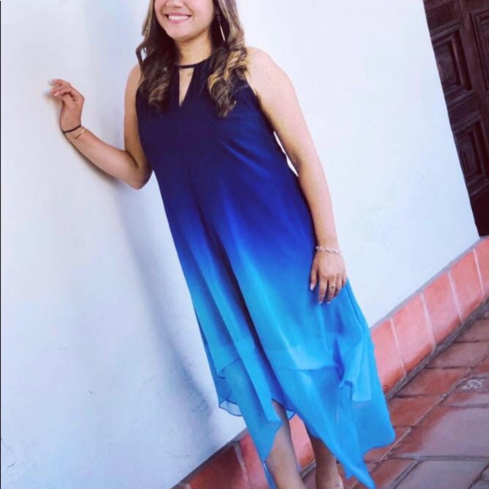 INC Ombré Handkerchief Hem Dress